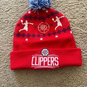 Red Clippers Beanie with Pom